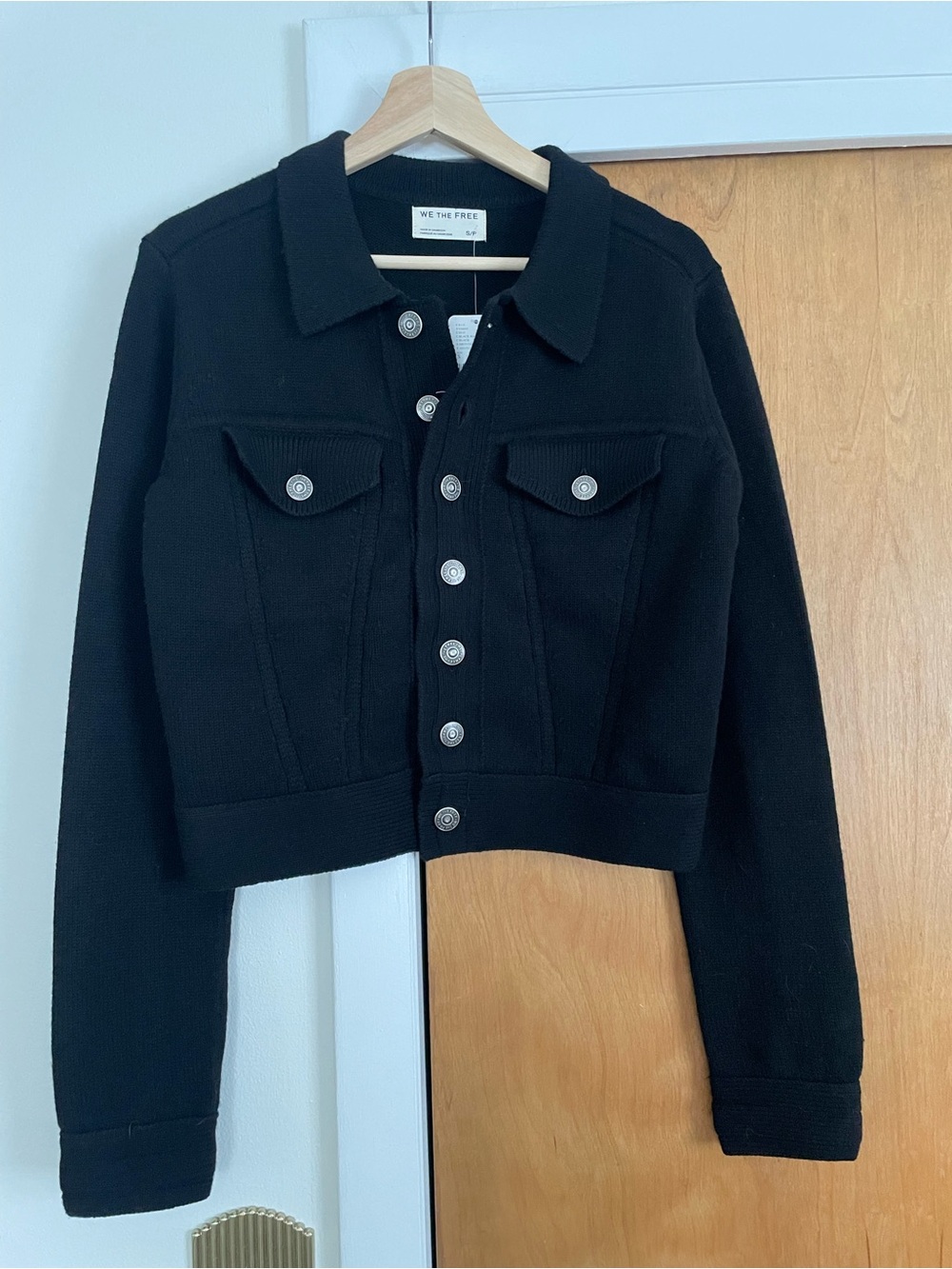We The Free Uptown Sweater Jacket, Black, S, NWT